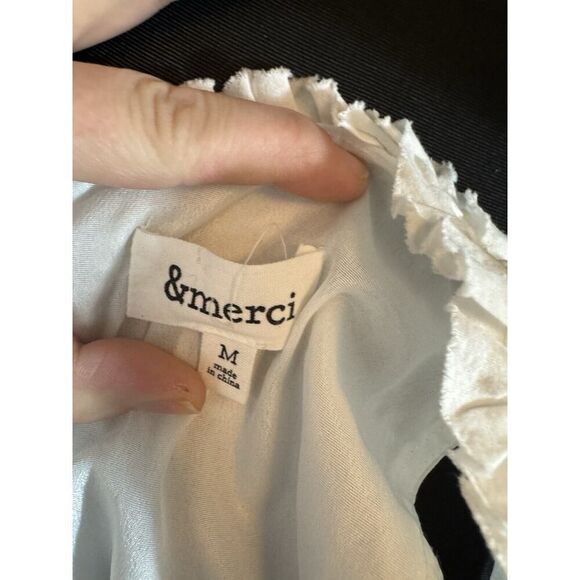 &Merci Women White Ruffle Tiered Cut-Out Maxi Cottage Beach Dress Fairy Angel M - Picture 4 of 7